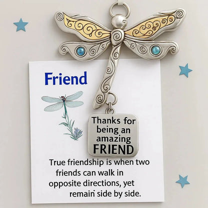 🌟 2-Pack Friendship Dragonfly Ornament with Sentimental Quote | Gift for Best Friends