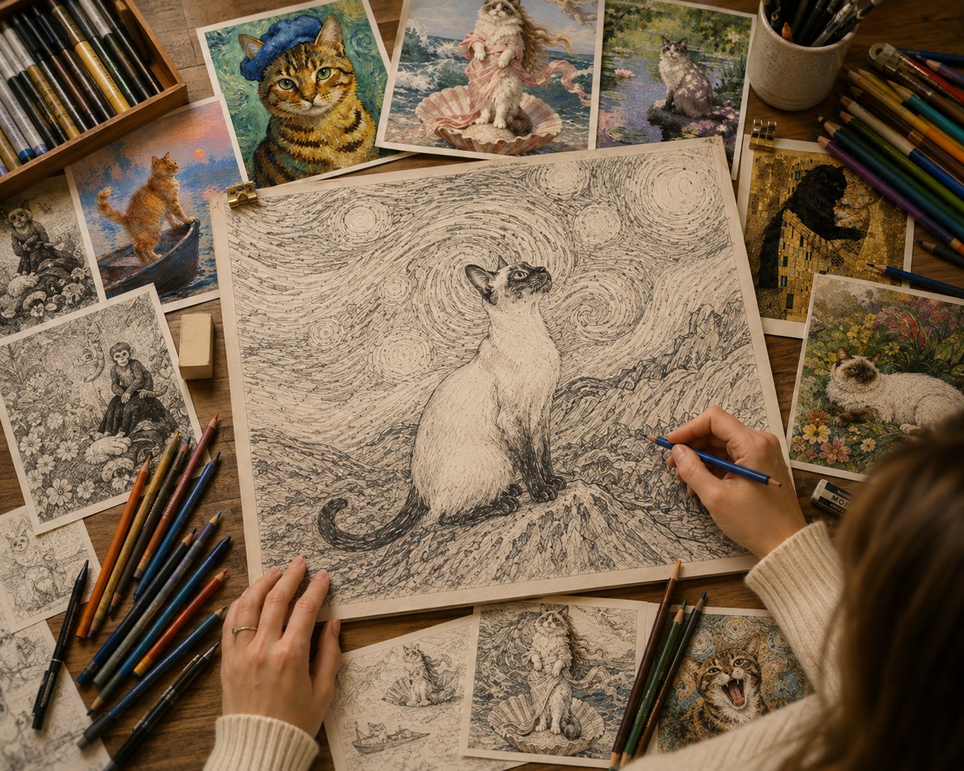 🐱 2027 Cat Art Calendar — 12 Masterpieces Reimagined With A Curious Feline Twist