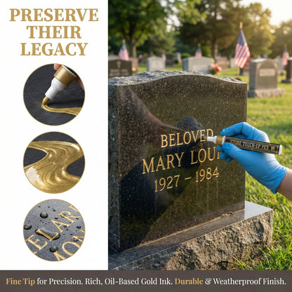 Golden Tombstone Marker Pen for Restoring Faded Grave Inscriptions(2PCS)