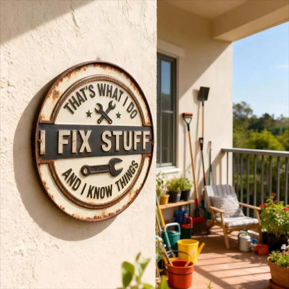 🔧💪"That’s What I Do - I Fix Stuff" 3D Metal Garage Sign