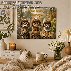 2027 Wigged Out Cat Calendar | Funny Cat Wall Calendar | 12-Month Gift for Cat Lovers