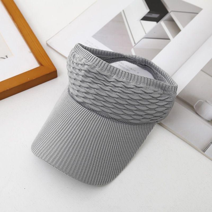 Women's Breathable Knit High Ponytail Sun Visor
