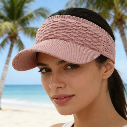 Women's Breathable Knit High Ponytail Sun Visor