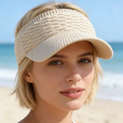 Women's Breathable Knit High Ponytail Sun Visor