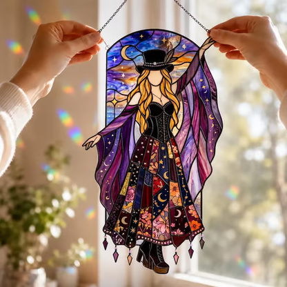 💃 Stevie Nicks 🤘 Handmade Stained Glass Spinning Suncatcher