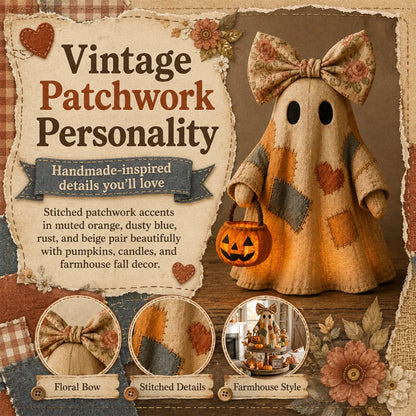 🍂👻 Lighted Vintage Patchwork Ghost