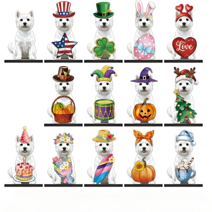 🐾 Interchangeable Seasonal Animal Wooden Decor Set