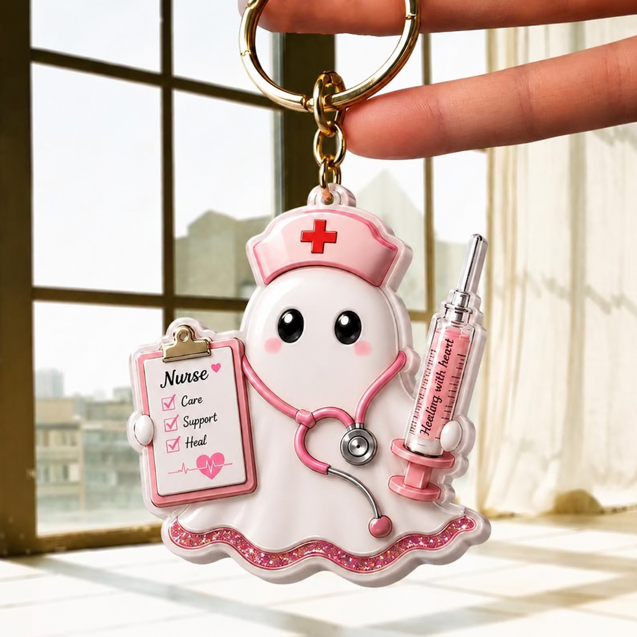 💉👩‍⚕️Cute Ghost Nurse Keychain