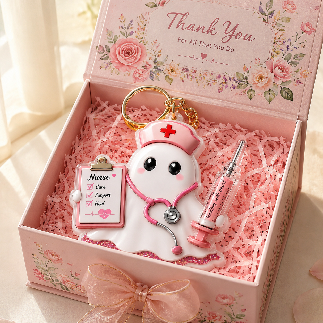 💉👩‍⚕️Cute Ghost Nurse Keychain