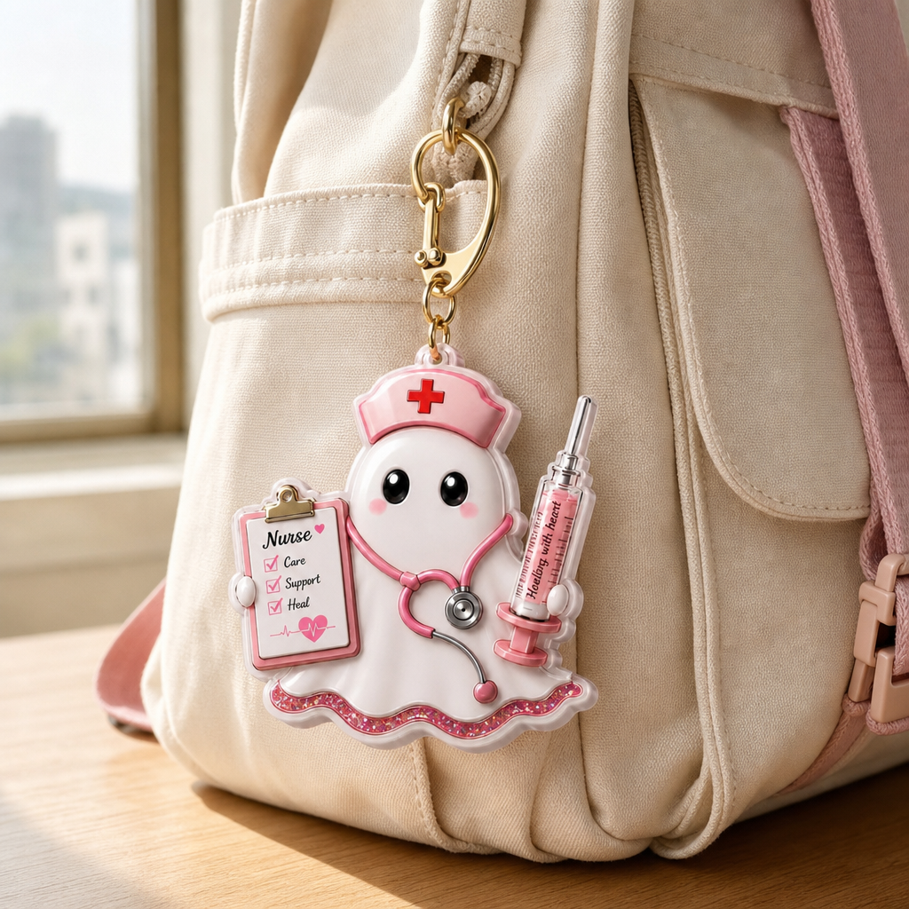 💉👩‍⚕️Cute Ghost Nurse Keychain
