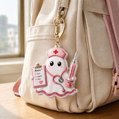 💉👩‍⚕️Cute Ghost Nurse Keychain