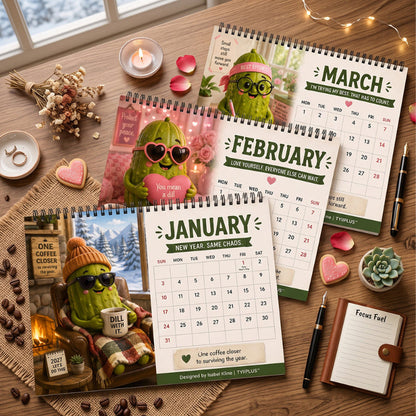 Big Dill™ 2027 Funny Pickle Desk Calendar | Original Artwork by Isabel Kline | TYIIPLUS™