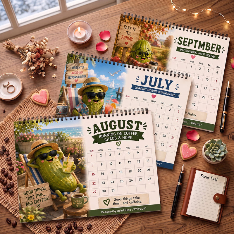 Big Dill™ 2027 Funny Pickle Desk Calendar | Original Artwork by Isabel Kline | TYIIPLUS™