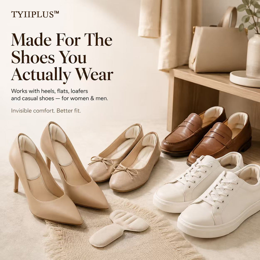 TYIIPLUS™ 5-Pair Comfort Heel Fit Pads – Cushioned Anti-Slip Shoe Inserts for a Secure, Better Fit