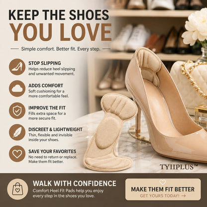 TYIIPLUS™ 5-Pair Comfort Heel Fit Pads – Cushioned Anti-Slip Shoe Inserts for a Secure, Better Fit