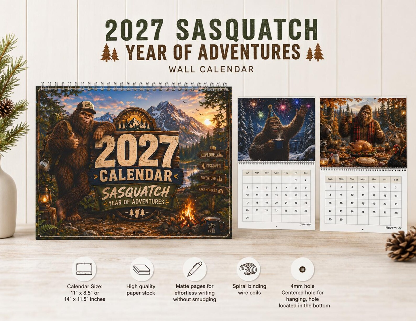 🦶Sasquatch Year of Adventures 2027 Calendar