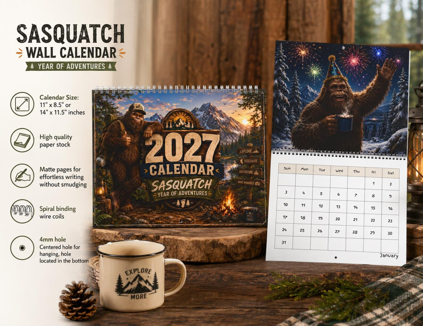 🦶Sasquatch Year of Adventures 2027 Calendar