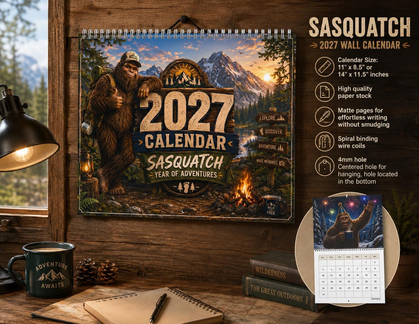 🦶Sasquatch Year of Adventures 2027 Calendar