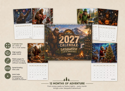 🦶Sasquatch Year of Adventures 2027 Calendar