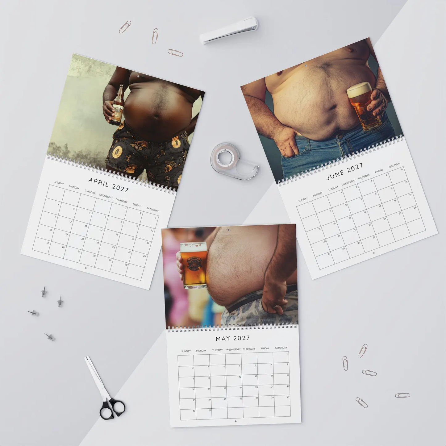 😂🍺Beer Belly Funny 2027 Wall Calendar