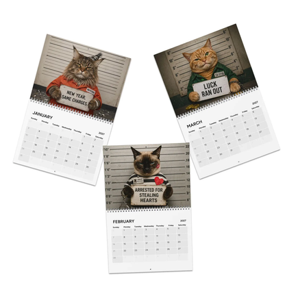 😂Funny Cat Mugshots 2027 Calendar