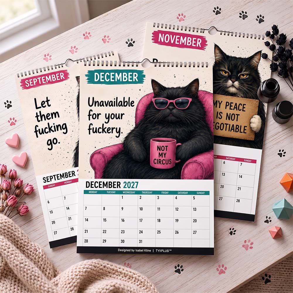 Unavailable for Your Bullshit 2027 Cat Wall Calendar – Funny Sweary Cat Calendar with Sarcastic Boundary Quotes