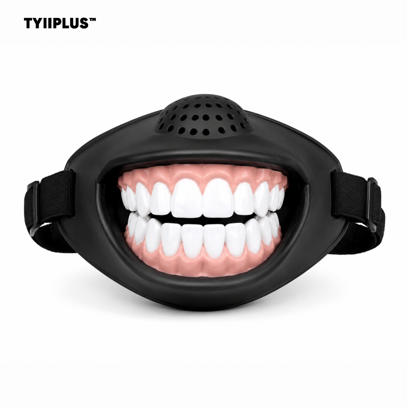 TYIIPLUS™ Funny Smile Dog Muzzle – Novelty Big Teeth Pet Mask with Adjustable Straps