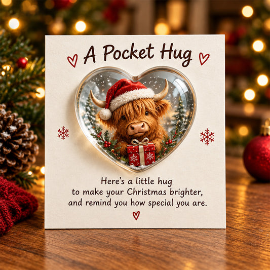 🐮 Highland Cow Pocket Hug – Cute & Heartwarming