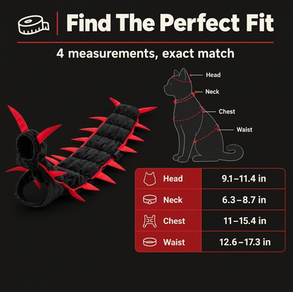 🐱 Funny Centipede Cat Costume – Black-Red Padded Hooded Halloween Pet Outfit for Photos &amp; Dress-Up