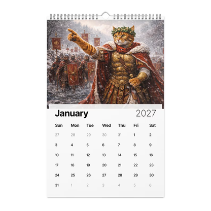 🐱📜Cats in History 2027 Wall Calendar – Funny Historical Cat Art Calendar