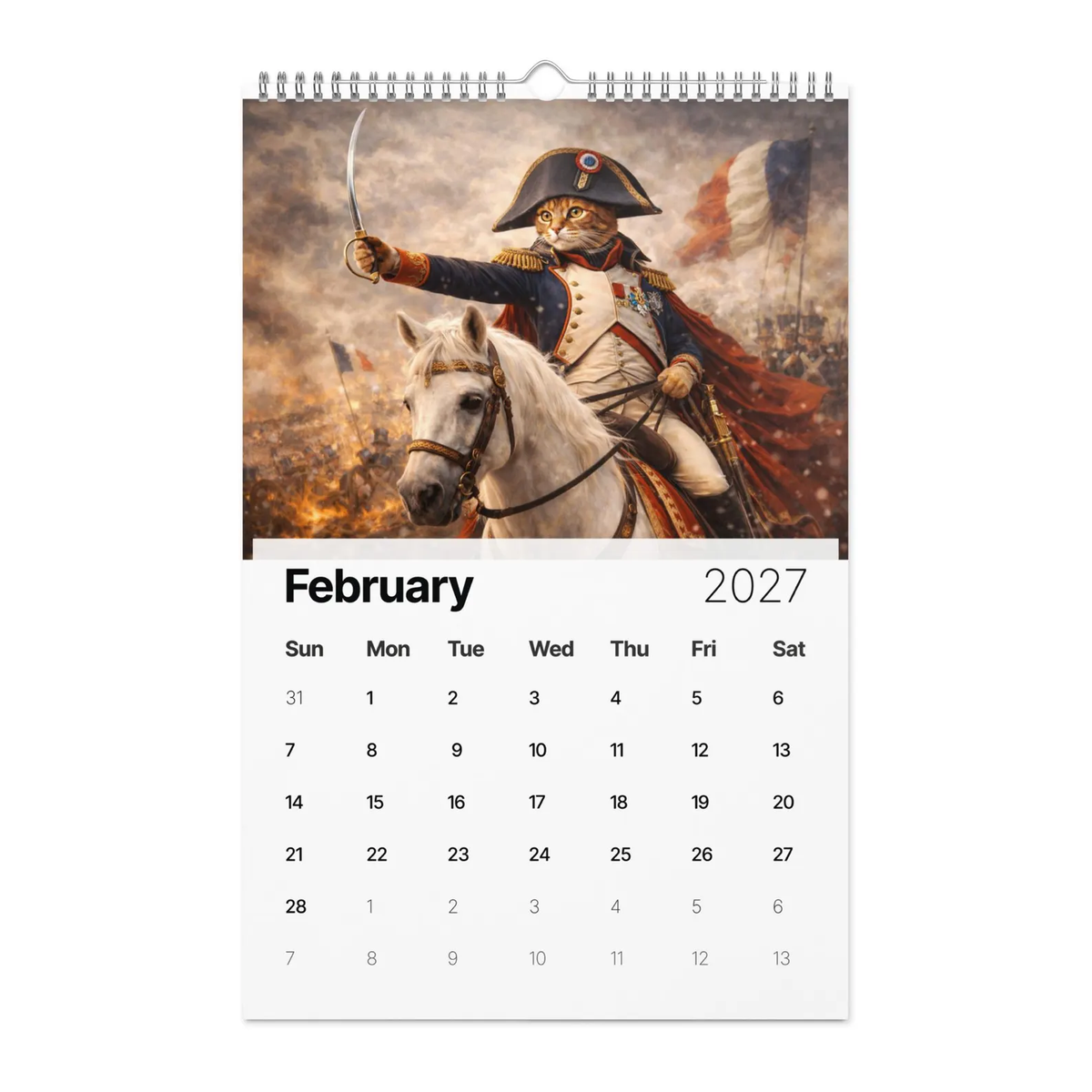 🐱📜Cats in History 2027 Wall Calendar – Funny Historical Cat Art Calendar
