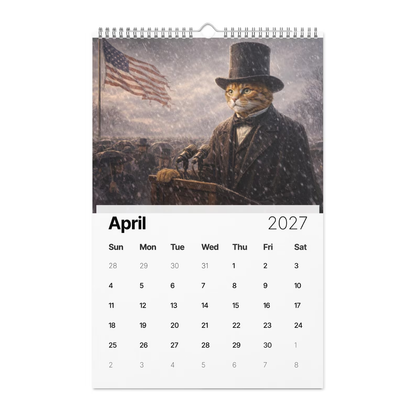 🐱📜Cats in History 2027 Wall Calendar – Funny Historical Cat Art Calendar