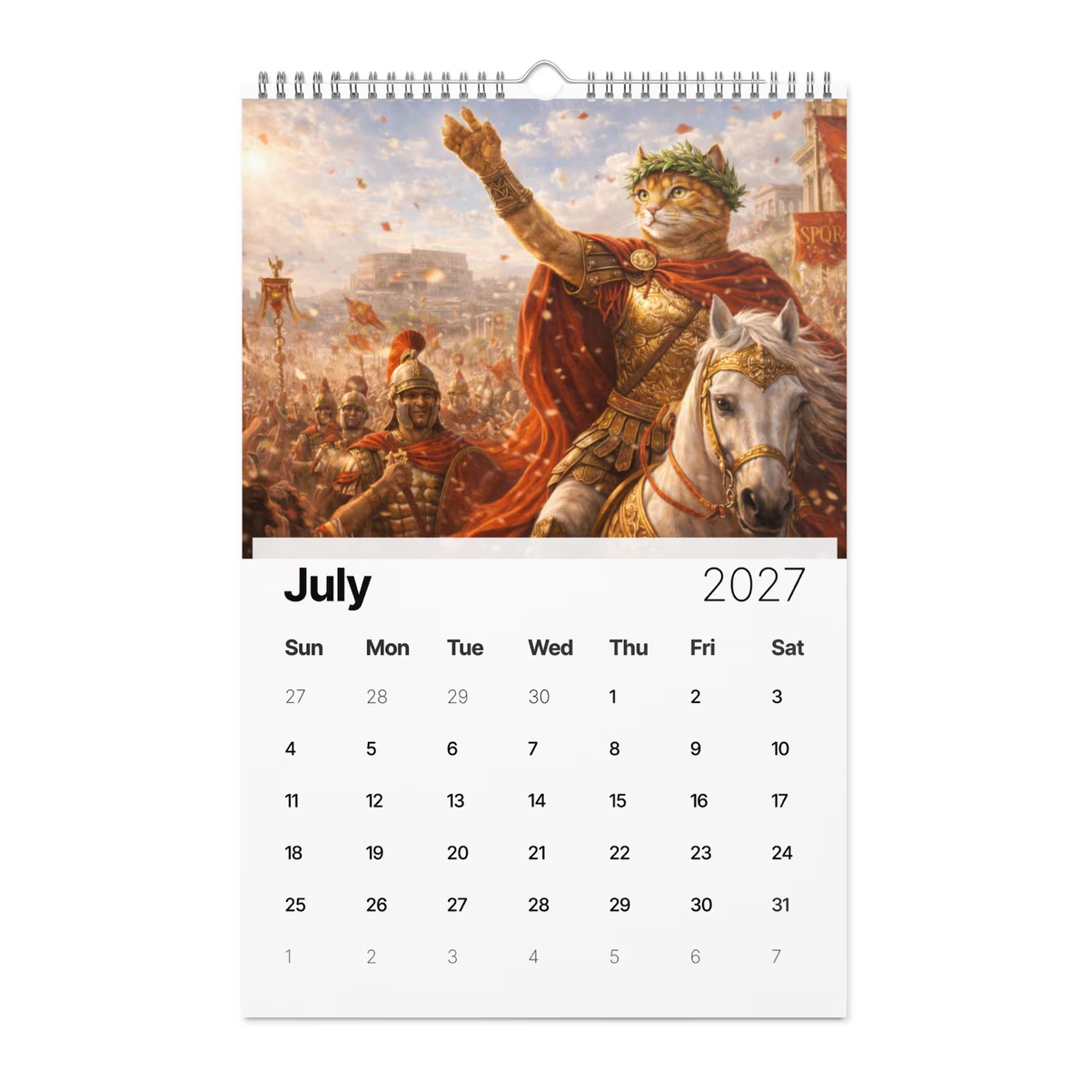 🐱📜Cats in History 2027 Wall Calendar – Funny Historical Cat Art Calendar