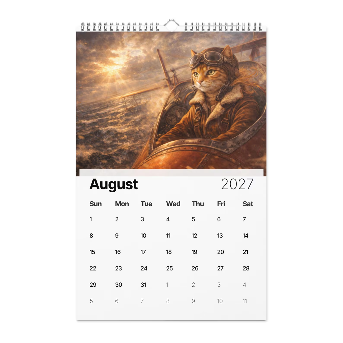 🐱📜Cats in History 2027 Wall Calendar – Funny Historical Cat Art Calendar