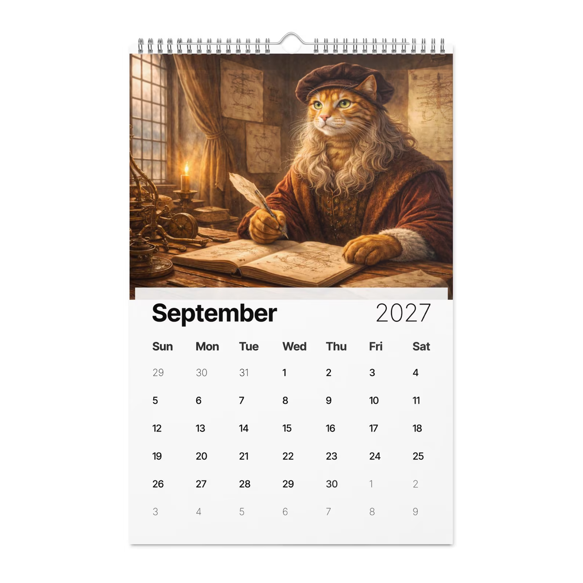 🐱📜Cats in History 2027 Wall Calendar – Funny Historical Cat Art Calendar
