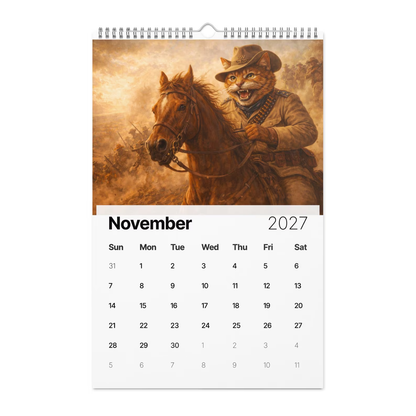 🐱📜Cats in History 2027 Wall Calendar – Funny Historical Cat Art Calendar