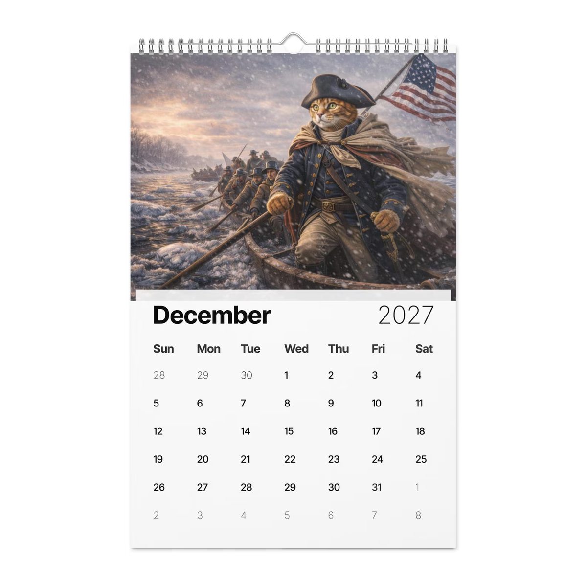 🐱📜Cats in History 2027 Wall Calendar – Funny Historical Cat Art Calendar