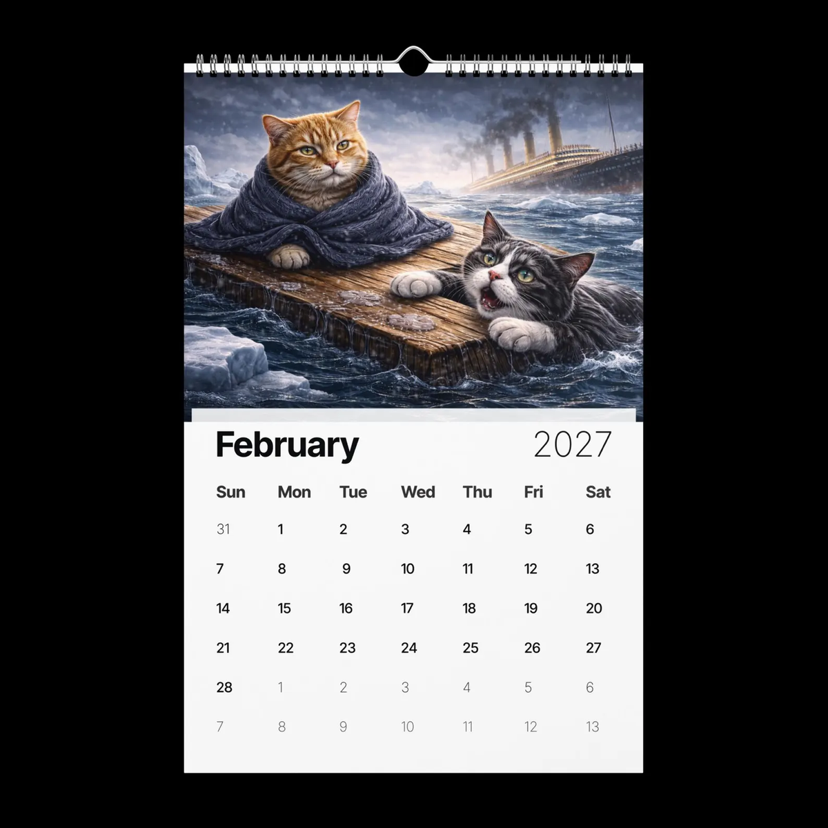 🎬🐱Cats in Movies 2027 Calendar – Funny Movie-Inspired Cat Wall Calendar