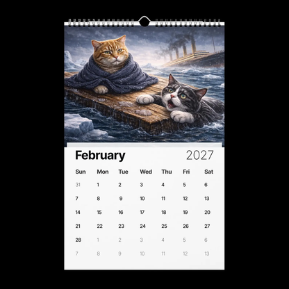 🎬🐱Cats in Movies 2027 Calendar – Funny Movie-Inspired Cat Wall Calendar