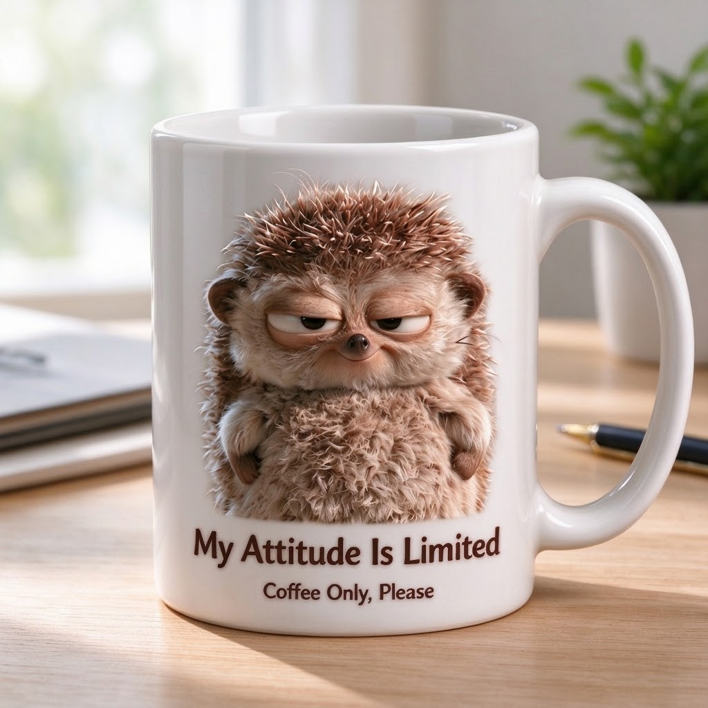 Cute Hedgehog Coffee Mugs – 3 Funny Designs