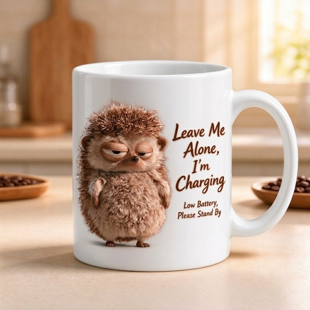 Cute Hedgehog Coffee Mugs – 3 Funny Designs