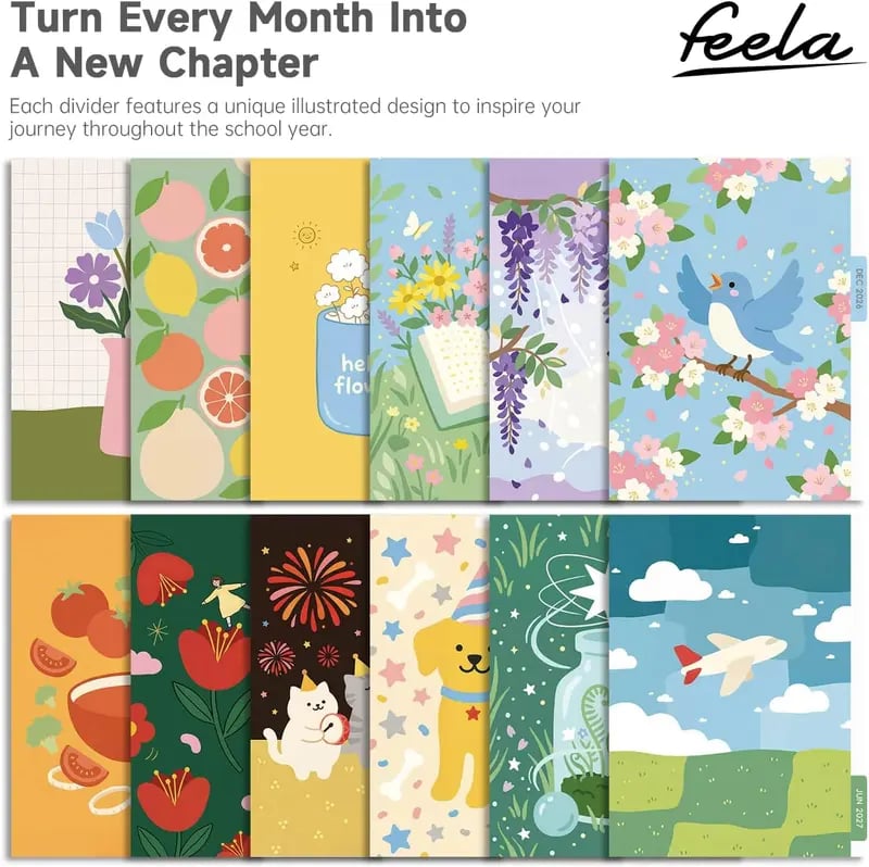 🧑‍🏫📔Shuttle Art Academic Year Planner | July 2026- June 2027, Growth Tree Design For School year(📦Buy 2 Free Shipping)