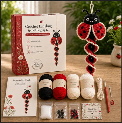 🧶🌿 Crochet Spiral Hanging Kit – Beginner-Friendly DIY Garden Animal Decor