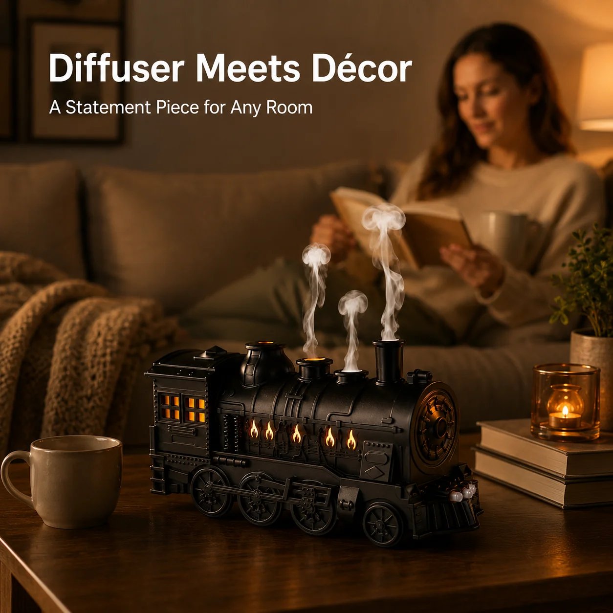 🚂♨️ Vintage Steam Train Aroma Oil Diffuser & Humidifier