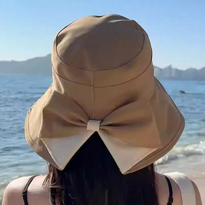 👒Women's Bowknot Wide Brim Sun Protective Hat