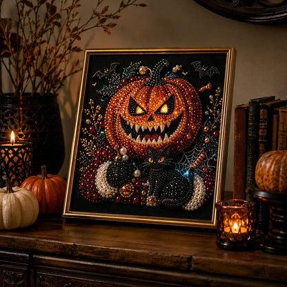🖤 Premium 3D Pearl Dark Gothic Diamond Painting Art Kit | Luxury Flocked Canvas with Scratch-Resistant Non-Fading Pearl Beads DIY Dark Academia Decor 💀🕯️✨