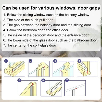 16.4 ft Door Weather Stripping | Adhesive Draft Stopper Seal Strip for Doors, Windows & Shower Doors