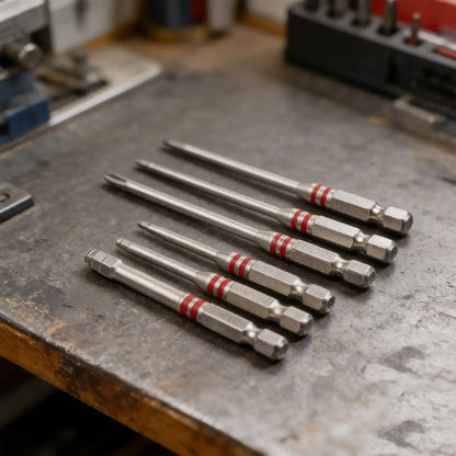 TYIIPLUS™ 6PCS S2 Alloy Steel Magnetic Screwdriver Bits Set – Pagoda Hex Shank Drill Bit Set
