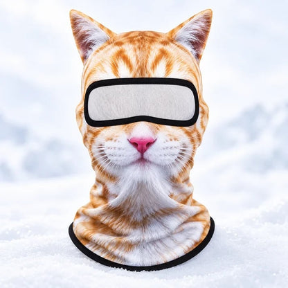 🐱✨3D Cat Ski Mask with Ears – 🤣Funny Windproof Balaclava for Skiing & Festivals