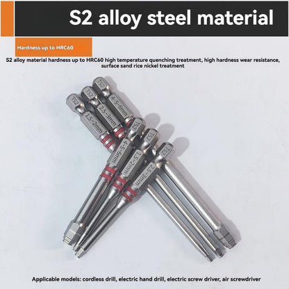 TYIIPLUS™ 6PCS S2 Alloy Steel Magnetic Screwdriver Bits Set – Pagoda Hex Shank Drill Bit Set
